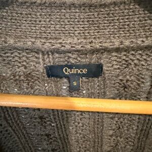 Quince Taupe Cable Knit Sweater